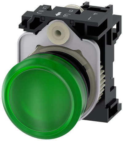 Siemens SIRIUS ACT 3SU1102-6AA40-1AA0 Indicator Light 22 mm Green LED 24 V AC/DC