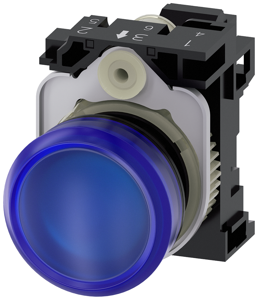 Siemens SIRIUS 22 mm Blue Indicator Light 230 V AC (3SU1106-6AA50-3AA0)