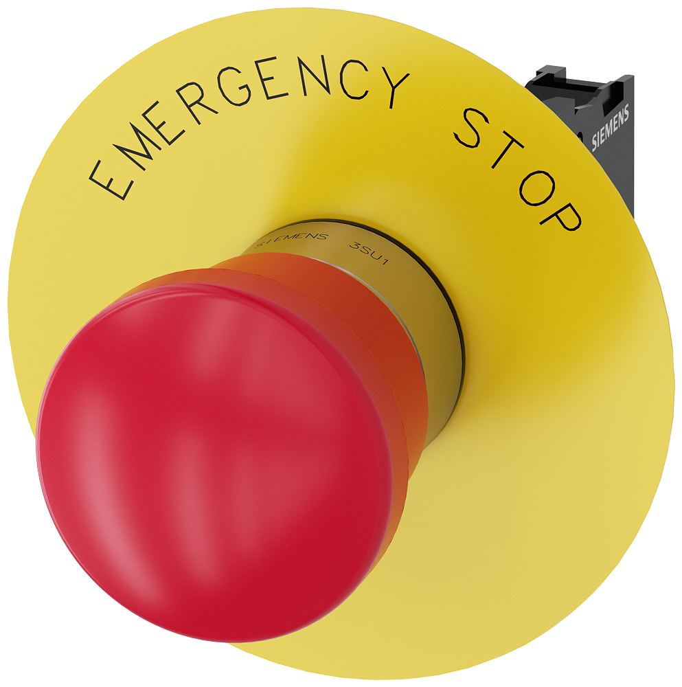 Siemens 3SU1150-1HA20-1CG0 SIRIUS ACT Emergency Stop 22 mm Metal 40 mm Red