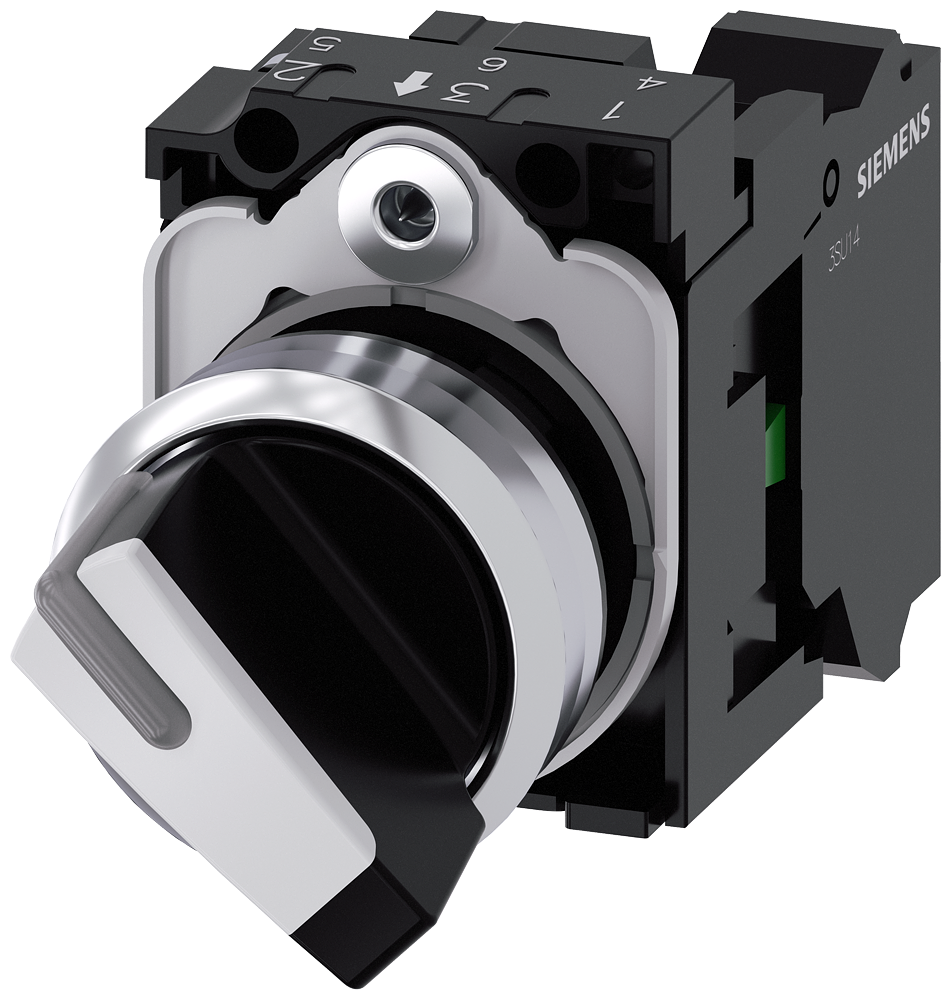 Siemens SIRIUS ACT 3SU1150-2BF60-3BA0 Selector Switch 22 mm White 2-Pos 90° 1 NC