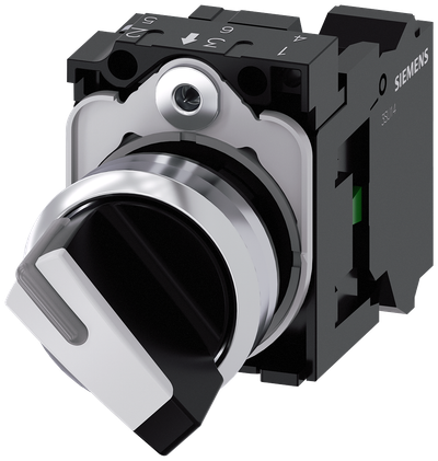 Siemens SIRIUS ACT 3SU1150-2BF60-3BA0 Selector Switch 22 mm White 2-Pos 90° 1 NC
