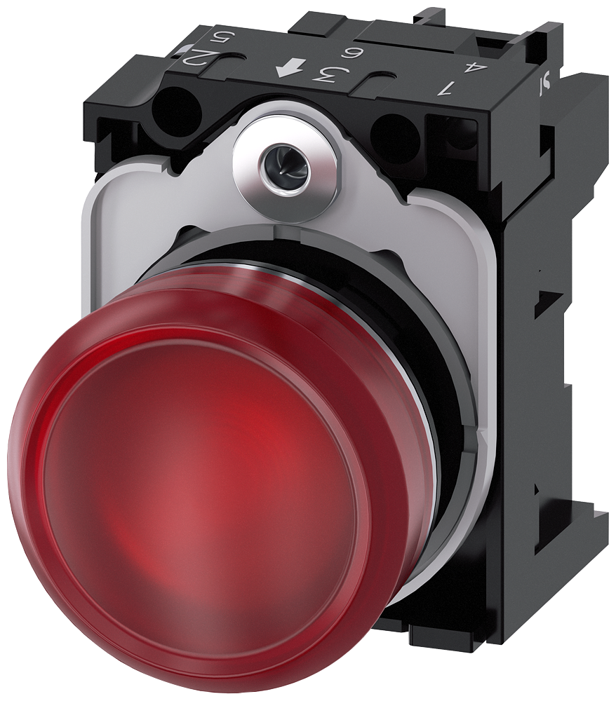 Siemens 3SU1152-6AA20-1AA0 SIRIUS ACT Indicator Light 22 mm Red 24 V AC/DC