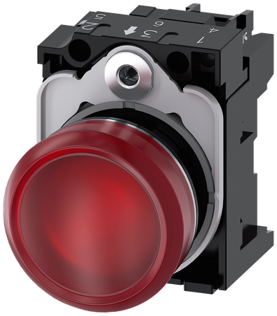 Siemens 3SU1152-6AA20-1AA0 SIRIUS ACT Indicator Light 22 mm Red 24 V AC/DC