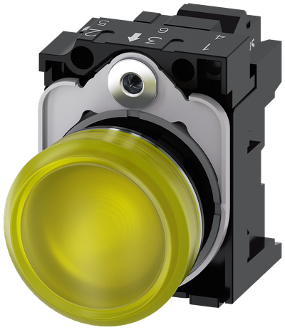 Siemens SIRIUS ACT Indicator Light 22 mm Metal Yellow LED 24 V AC/DC
