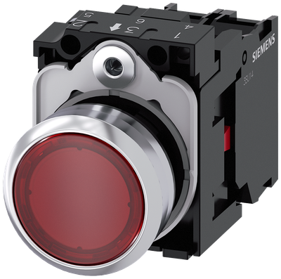 Siemens SIRIUS 3SU1156-0AB20-1CA0 Illuminated Pushbutton 22 mm Red 1 NC 230 V AC