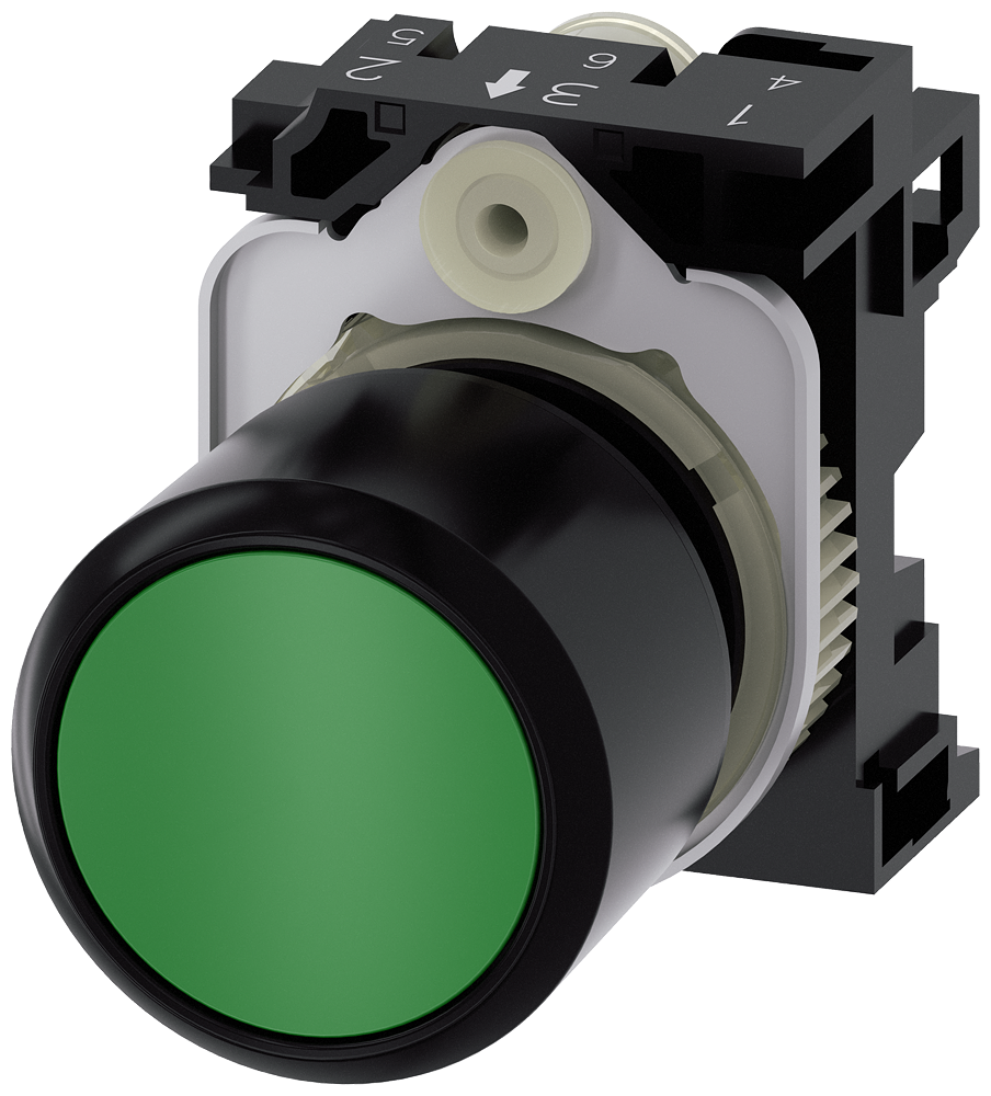 Siemens SIRIUS ACT 3SU1200-0EB40-0AA0 Pushbutton 22 mm Plastic Green with Holder