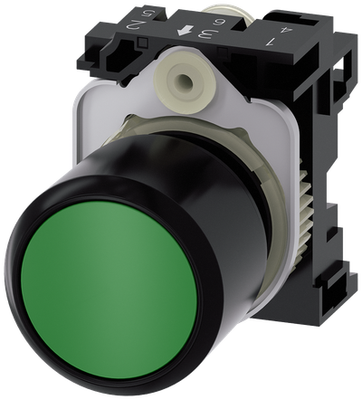 Siemens SIRIUS ACT 3SU1200-0EB40-0AA0 Pushbutton 22 mm Plastic Green with Holder