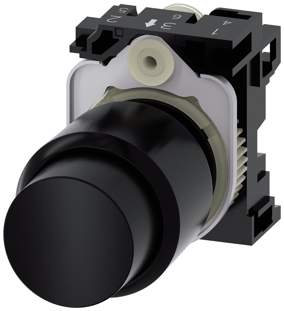Siemens 3SU1200-0FB10-0AA0 SIRIUS ACT 22 mm Compact Extended-Stroke Pushbutton Black