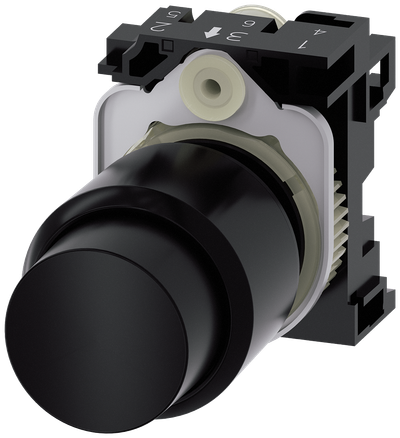 Siemens 3SU1200-0FB10-0AA0 SIRIUS ACT 22 mm Compact Extended-Stroke Pushbutton Black
