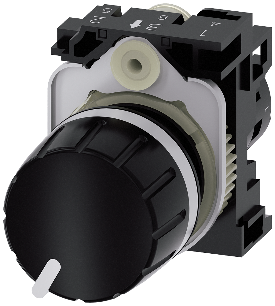 Siemens 3SU1200-2PR10-1AA0 SIRIUS ACT Potentiometer 22 mm, 4.7 kΩ, Black