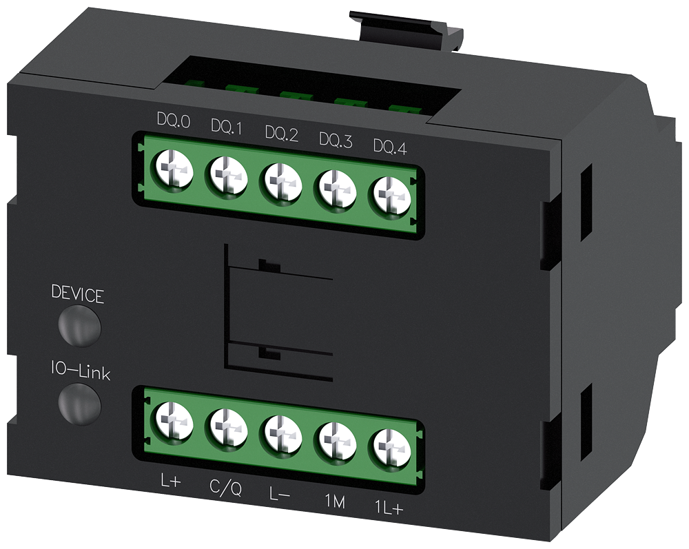 Siemens SIRIUS ACT Electronics module IO-Link for ID key-operated switch, with 5 pre-programmed electronic switches, controller and RFID authentication of the switching function, black, operating voltage 24 V DC, screw terminal, for front plate mounting, for industrial application in control cabinets and machines (3SU1400-1GD10-1AA0)