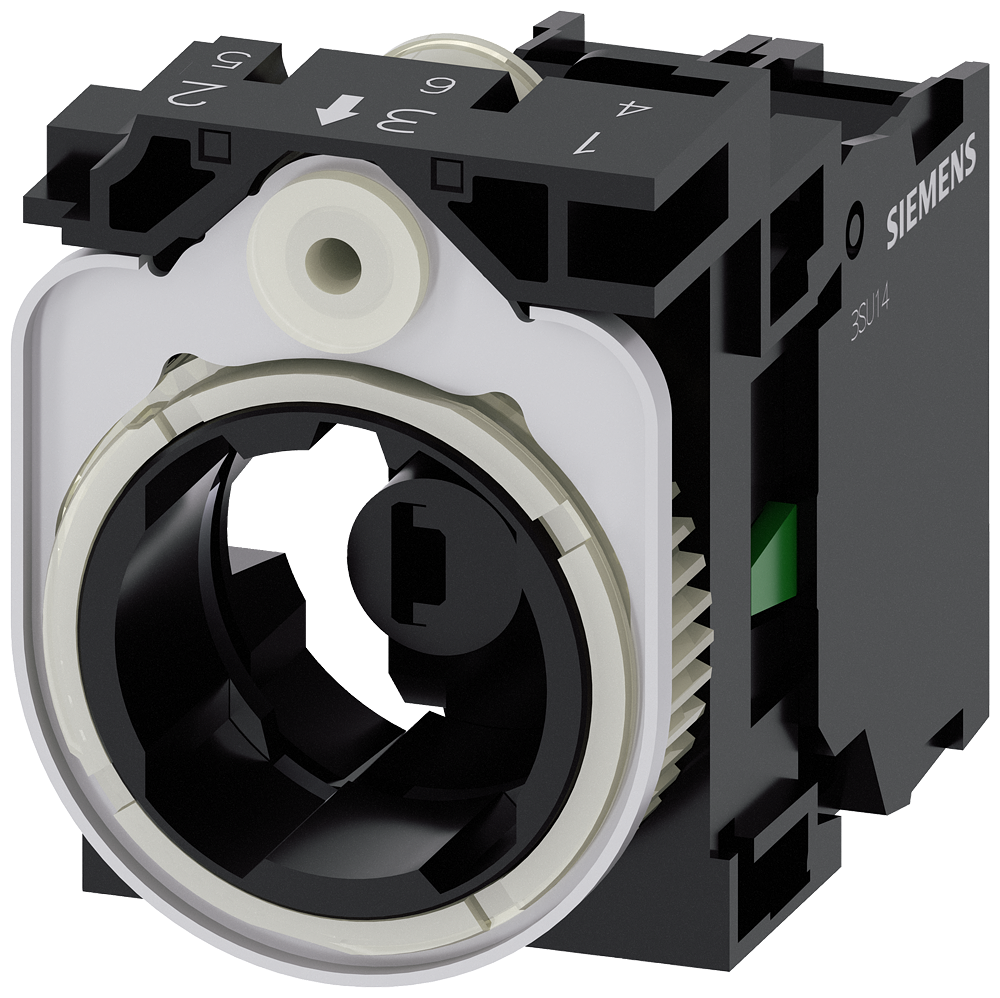 Siemens SIRIUS ACT Holder, 3-Fold, plastic, 1 NO, LED module, blue, 6-24 V AC/DC, screw terminal (3SU1501-1AG50-1BA0)