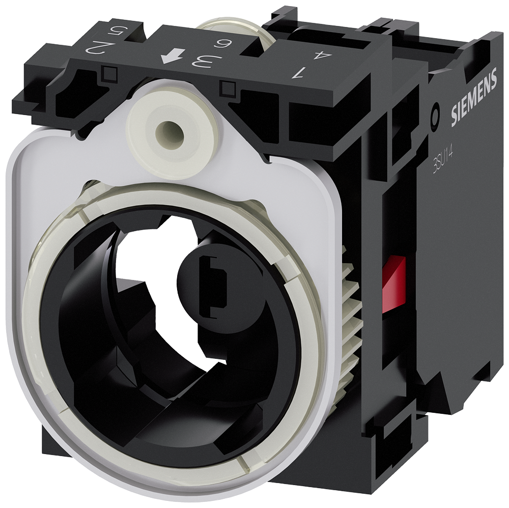 Siemens SIRIUS ACT Holder, 3-Fold, plastic, 1 NC, LED module, white, 6-24 V AC/DC, screw terminal (3SU1501-1AG60-1CA0)