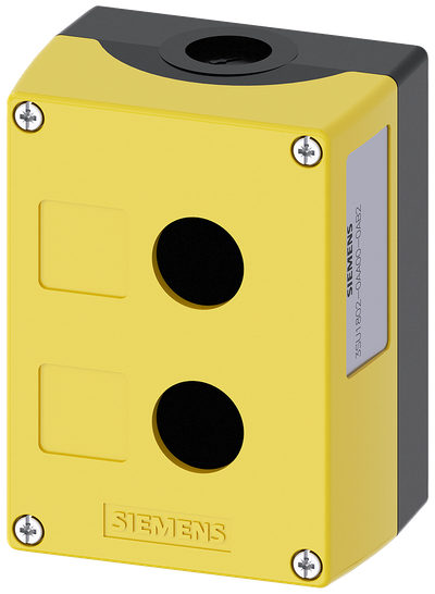 Siemens SIRIUS ACT Enclosure for command devices, 22 mm, round, Enclosure material plastic, Enclosure top part yellow, 2 control points plastic, Recess for labels, without equipment