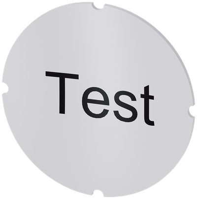 Siemens SIRIUS ACT Inscription plate for illuminated pushbutton, round, milky with black font, with inscription: test