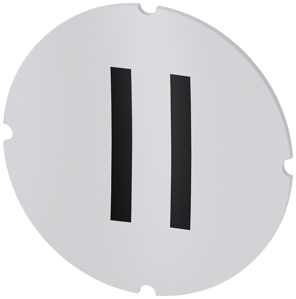 Siemens SIRIUS ACT Inscription plate for illuminated pushbutton, round, milky with black font, with graphic symbol: II (3SU1900-0AB71-0QC0)
