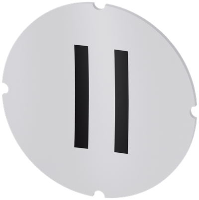Siemens SIRIUS ACT Inscription plate for illuminated pushbutton, round, milky with black font, with graphic symbol: II
