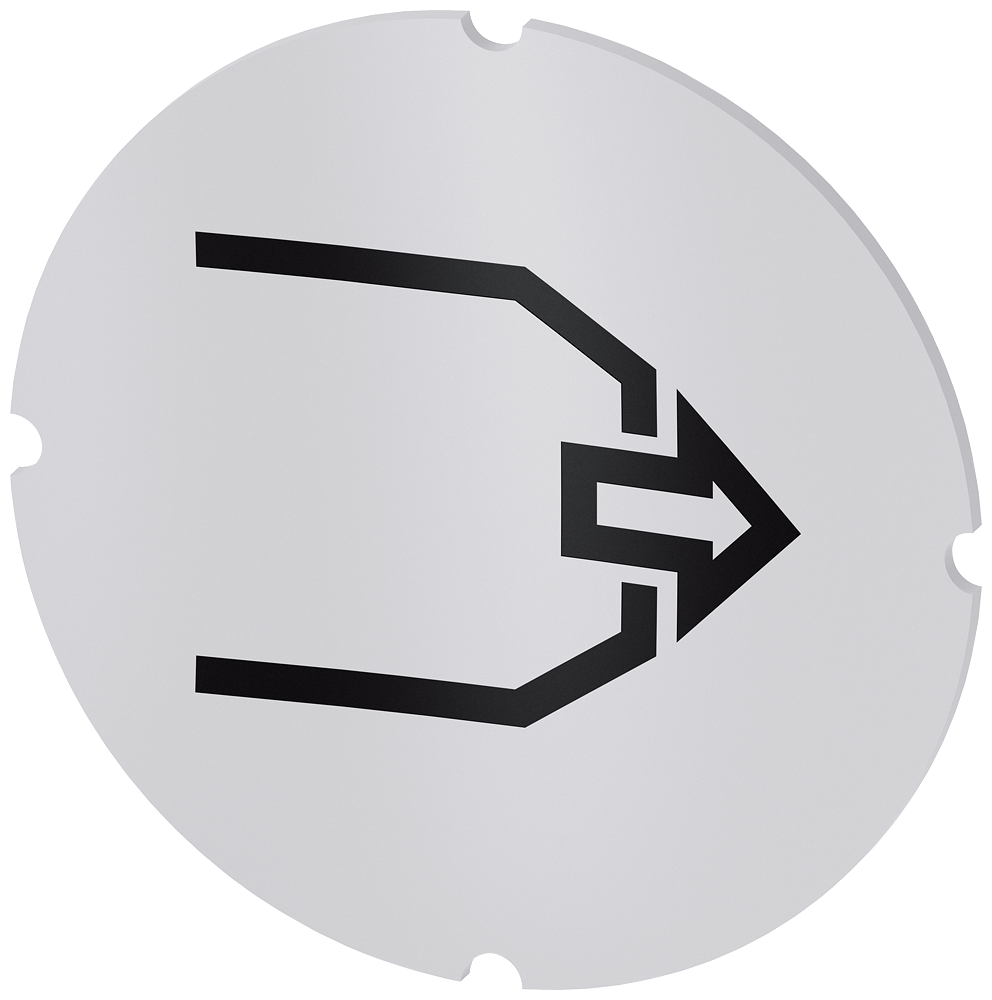 Siemens SIRIUS ACT Inscription plate for illuminated pushbutton, round, milky with black font, with graphic symbol: blow (3SU1900-0AB71-0RS0)