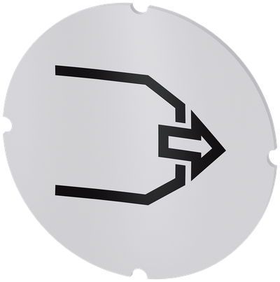 Siemens SIRIUS ACT Inscription plate for illuminated pushbutton, round, milky with black font, with graphic symbol: blow