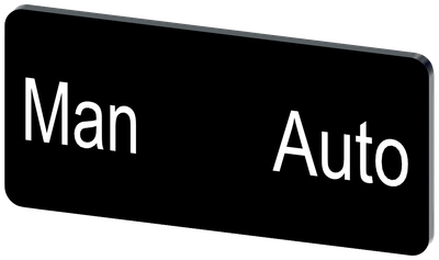 Siemens SIRIUS ACT Label Plate 12.5x27 mm Man/Auto Black