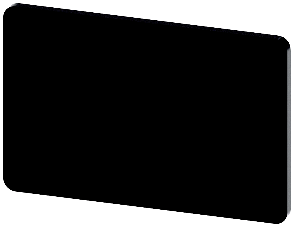 Siemens SIRIUS ACT Labeling plate for snapping on or gluing on label holder, label size 17.5X27 mm, black label, white font, without inscription, for self-inscription (3SU1900-0AD16-0AA0)