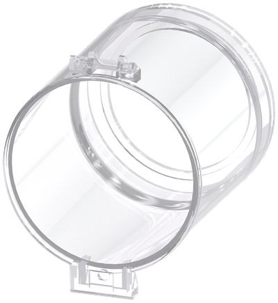 Siemens SIRIUS ACT Sealing cap for pushbutton, raised, 22 mm, front ring, raised, castellated, clear