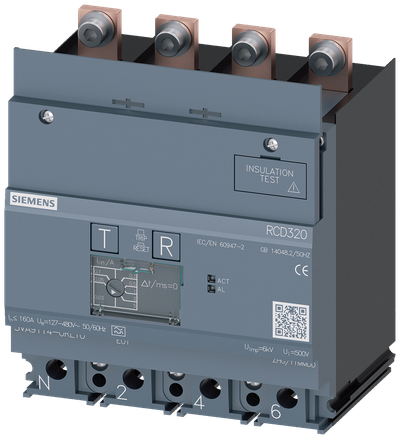Siemens SENTRON 3VA9114-0RL10 — Residual-current device module (RCD320), 4-Pole, 3VA11