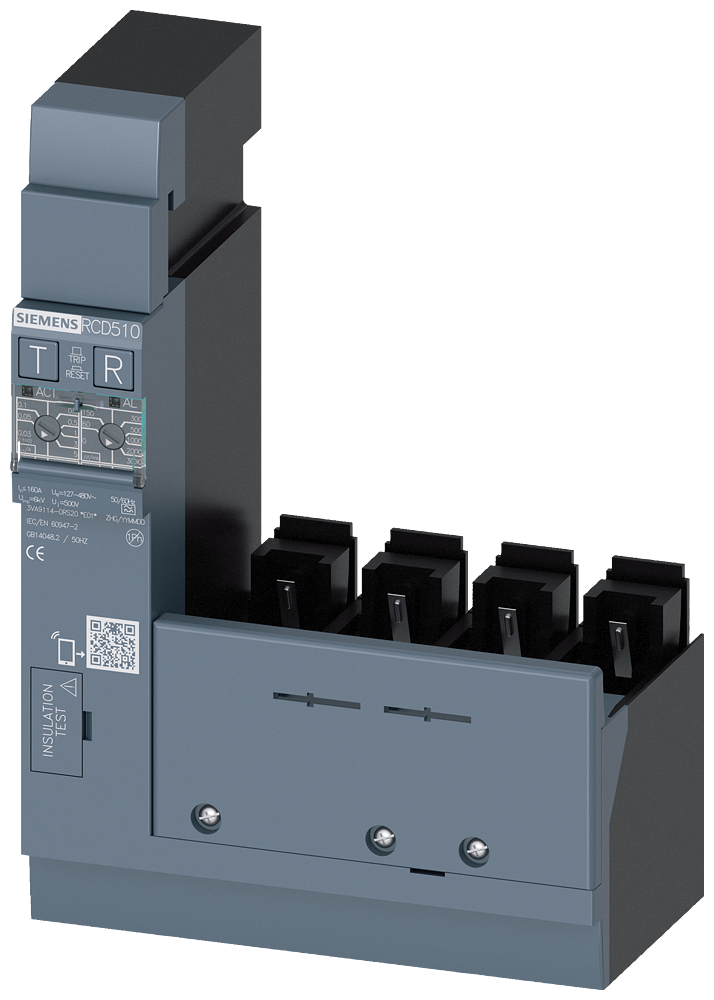 Siemens SENTRON 3VA9114-0RS20 — Residual-current device module (RCD510), 4-Pole, 3VA11