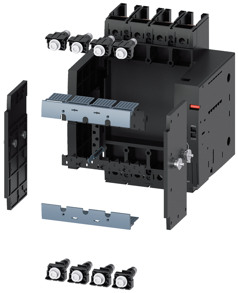 Siemens SENTRON 3VA9124-0KD00 — Draw-out base, 4-Pole, 3VA20 / 3VA21 / 3VA22