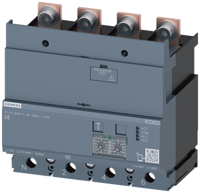 Siemens SENTRON 3VA9124-0RL30 — Residual-current device module (RCD820), 4-Pole, 3VA20