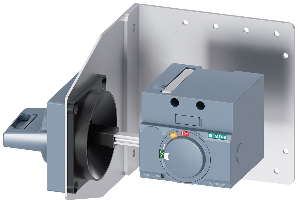 Siemens SENTRON 3VA9157-0PK51 — Side-wall rotary operating mechanism with coupling plate, 3VA10 / 3VA11