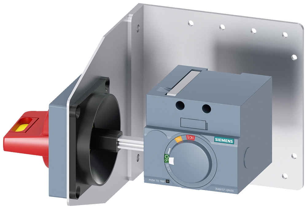 Siemens SENTRON 3VA9157-0PK55 — Side-wall rotary operating mechanism with coupling plate, 3VA10 / 3VA11
