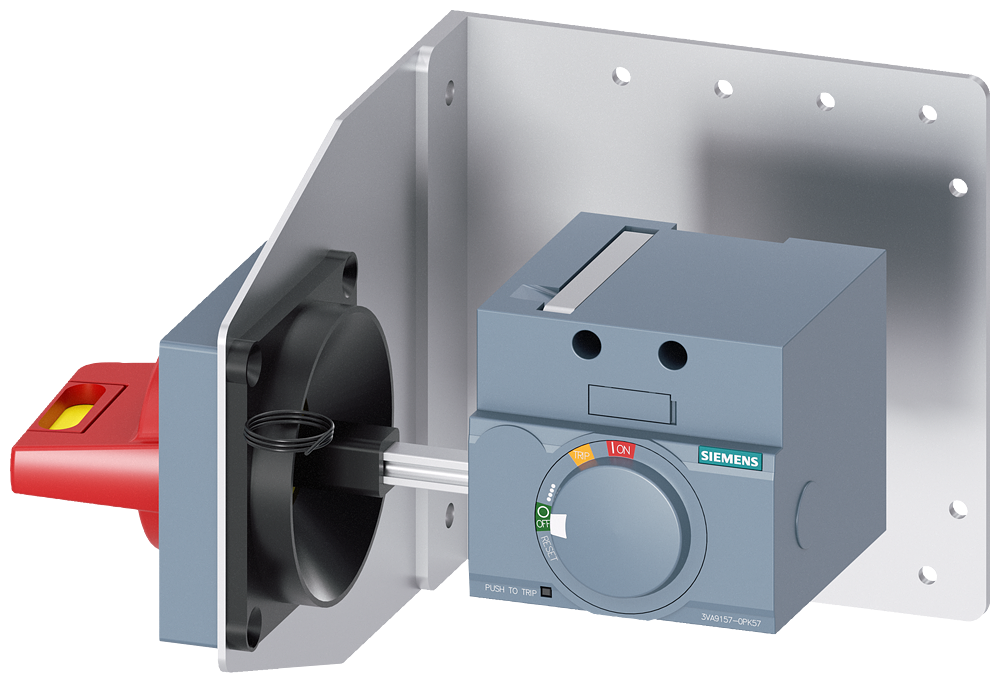 Siemens SENTRON 3VA9157-0PK57 — Side-wall rotary operating mechanism with coupling plate, 3VA10 / 3VA11