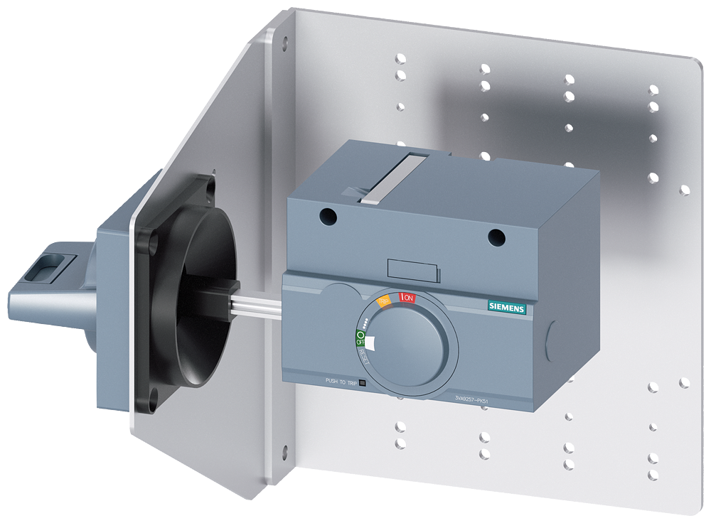 Siemens SENTRON 3VA9257-0PK51 — Side-wall rotary operating mechanism with coupling plate, 3VA12