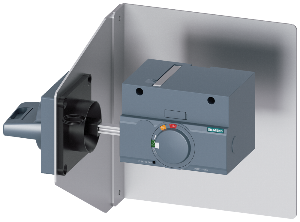 Siemens SENTRON 3VA9257-0PK53 — Side-wall rotary operating mechanism with coupling plate, 3VA12