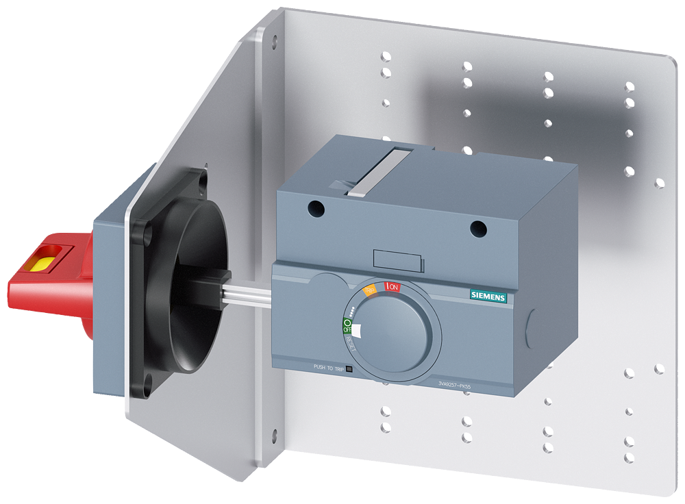Siemens SENTRON 3VA9257-0PK55 — Side-wall rotary operating mechanism with coupling plate, 3VA12