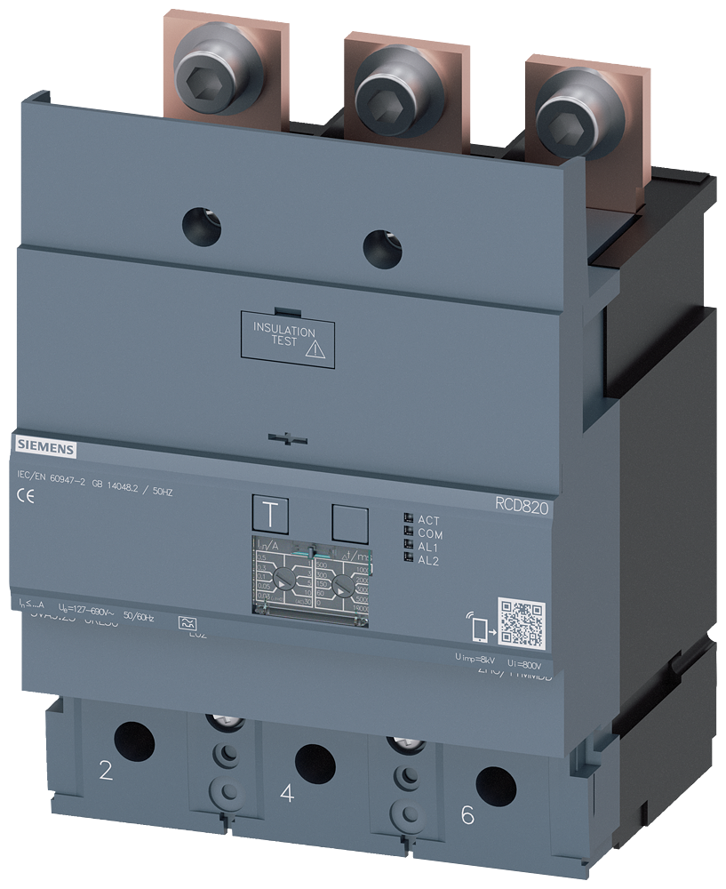 Siemens SENTRON 3VA9423-0RL30 — Residual-current device module (RCD820), 3-Pole, 3VA24