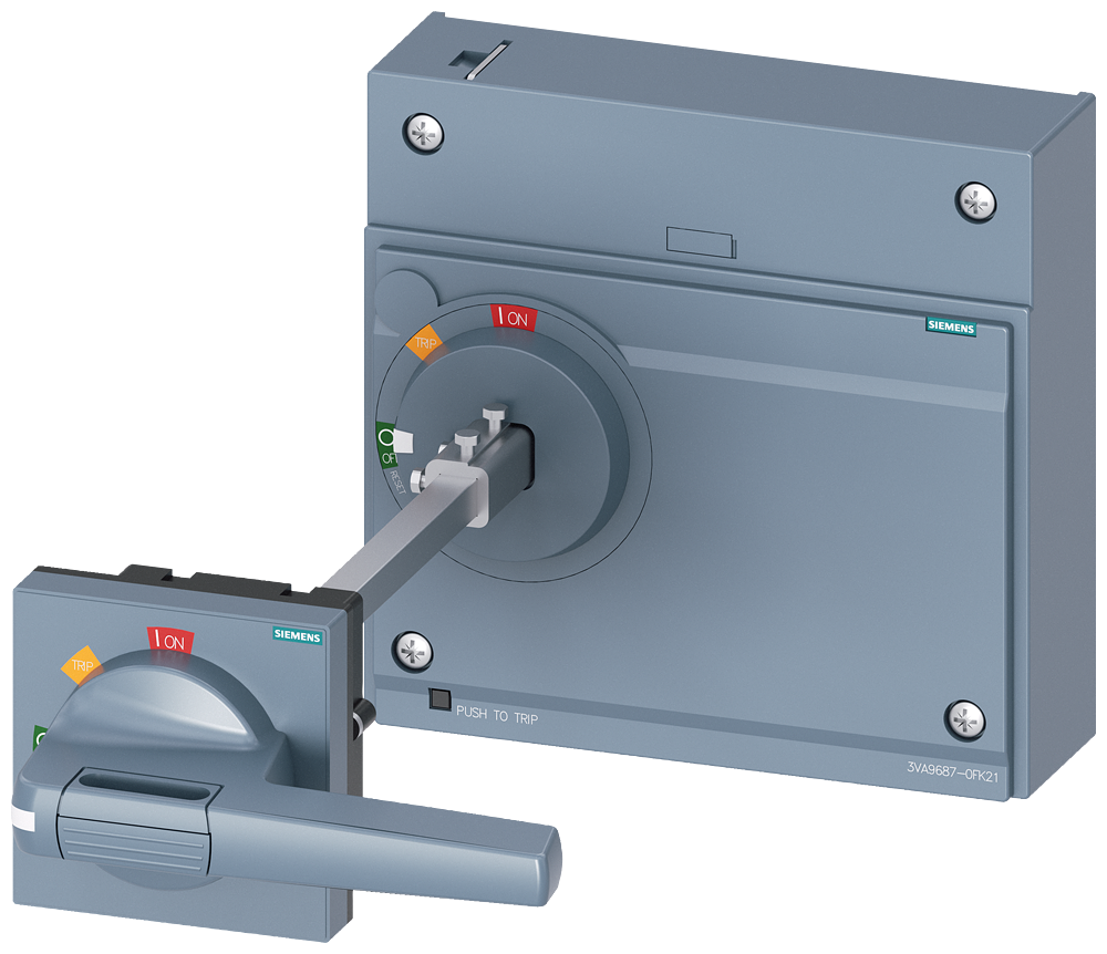 Siemens SENTRON 3VA9687-0FK21 — Front-mounted rotary operating mechanism (door-interlock), 3VA25