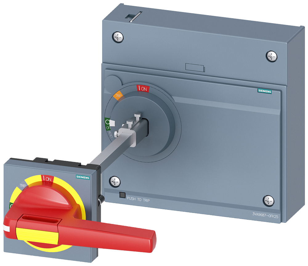 Siemens SENTRON 3VA9687-0FK25 — Front-mounted rotary operating mechanism (door-interlock), 3VA25