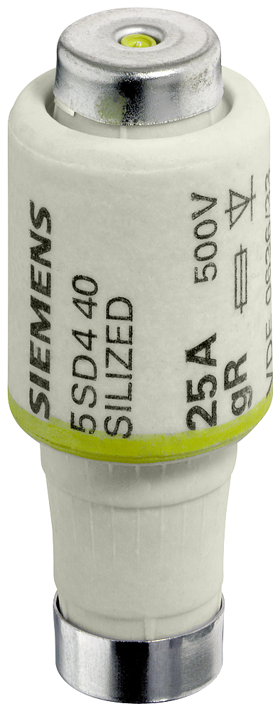 Siemens Silized Fuse 500V for Semiconductor Protection Extra Fast, Size Dii Threads E27, 20A