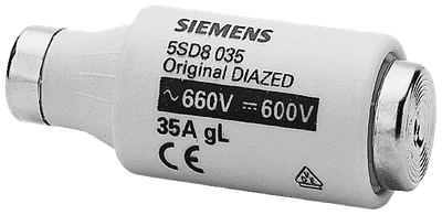 Siemens Screw Fuse- 690V for Cable and Line protection Utilisation Category Gg Size Diii, E33, 35A