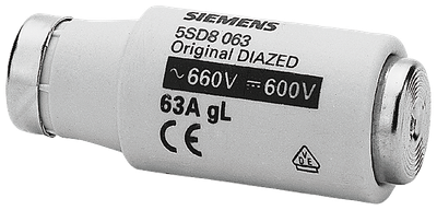 Siemens Screw Fuse- 690V for Cable and Line protection Utilisation Category Gg Size Diii, E33, 63A