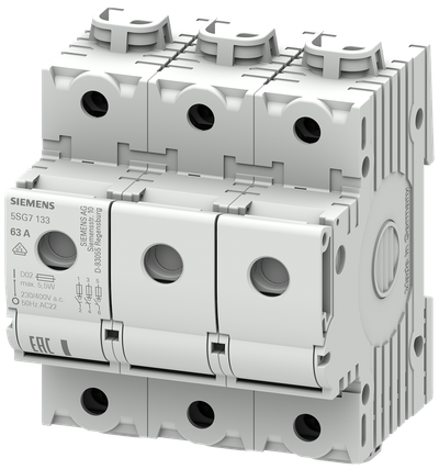 Siemens MINIZED LOAD-BREAK SWITCH 3P 63A D02, benytt Neozed D02 fuses 20…63A, type gG