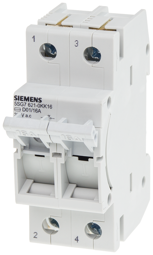 Siemens MINIZED, fuse load-break switch, D01, 2-Pole, In: 16 A, Un AC: 400 V