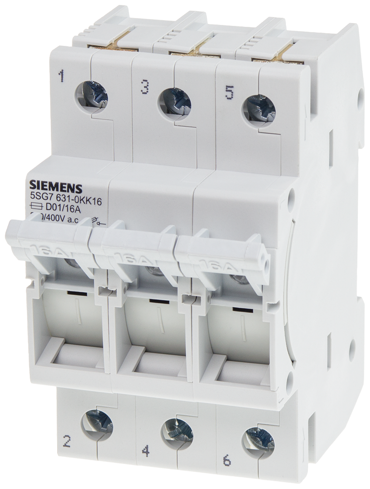Siemens MINIZED, fuse load-break switch, D01, 3-Pole, In: 16 A, Un AC: 400 V