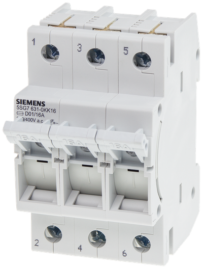 Siemens MINIZED, fuse load-break switch, D01, 3-Pole, In: 16 A, Un AC: 400 V