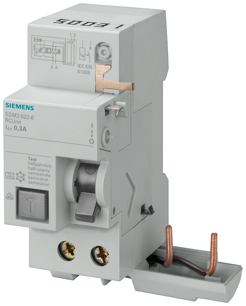 Siemens Residual Current Circuit Breaker Block for MCBs 5SM2425-6