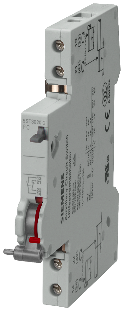 Siemens Trip signal with test button 2NO FOR MCB 5SL, 5SY, 5SP, RCBO 5SU1, RCD 5SV
