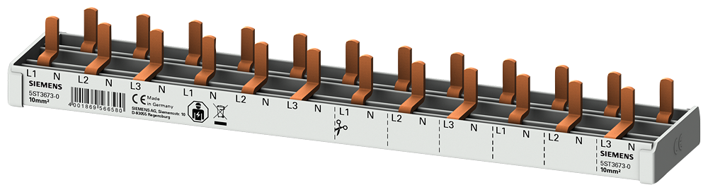Siemens 4-phase busbar for 12 pcs 5SV1/6/9, 1 module width, 12MW