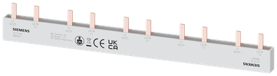 Siemens Busbar, 16 mm² 2 Phase+Hs, L= 214mm with End caps